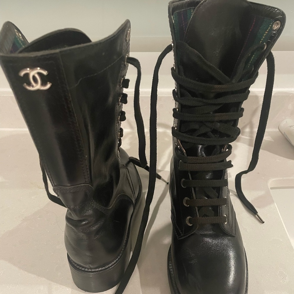 CHANEL COMBAT BOOTS - worn five times